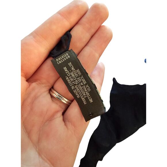 Vintage Y2K ECHO Womens 100% Silk Scarf Dark Blue Embroidered - Picture 4 of 5